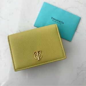 Tiffany & Co. Lime Green Leather Card Holder
